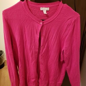 Pink long sleeve Charter Club Cardigan. Large